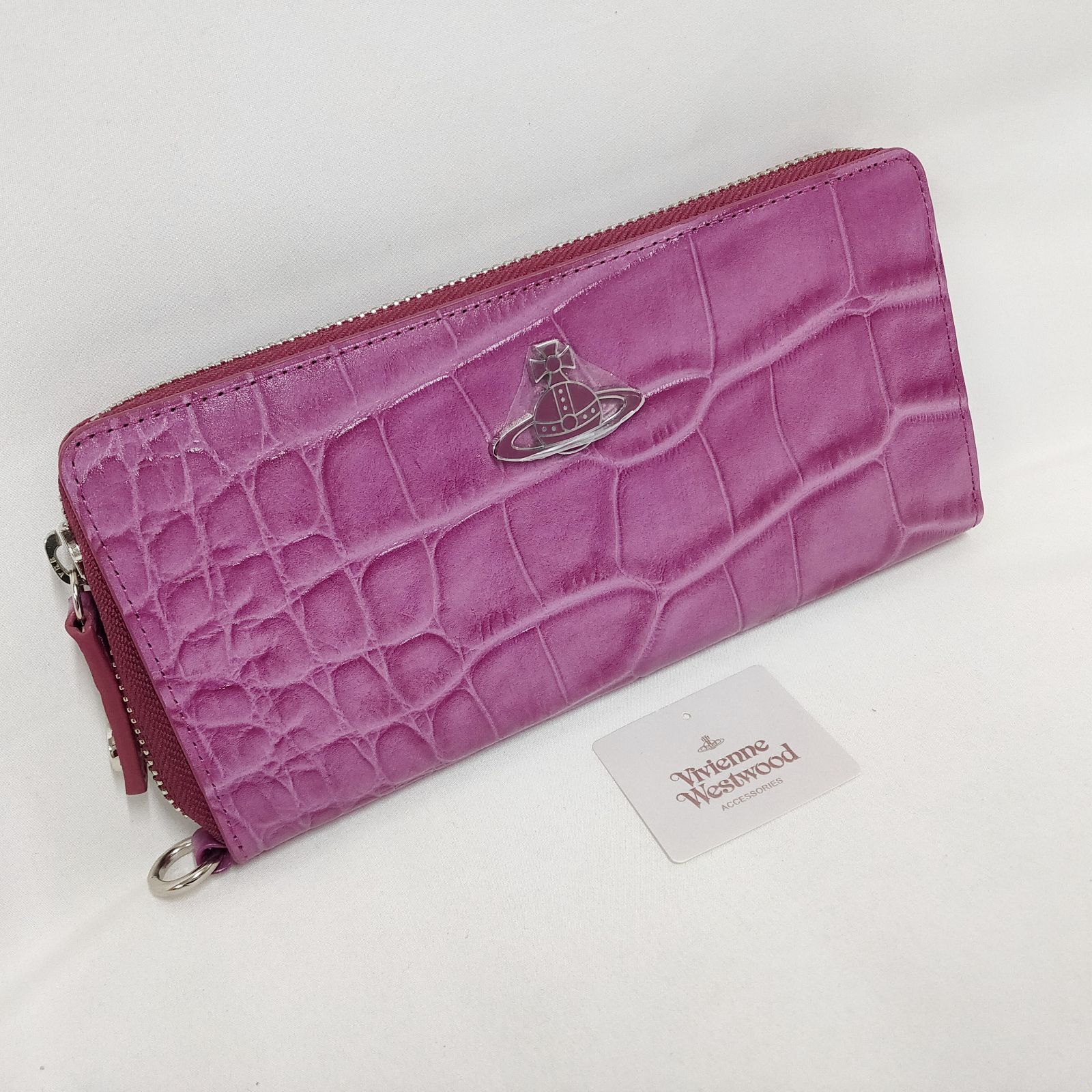 新品 未使用 ヴィヴィアンウエストウッド クロコエンボス ラウンド 