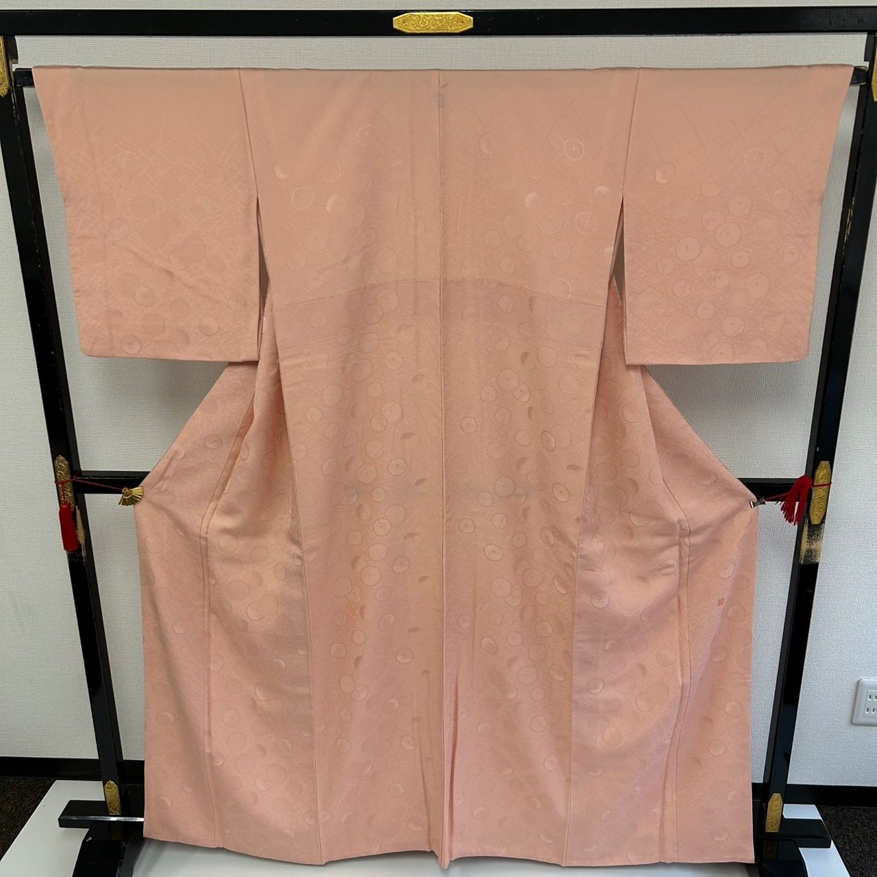  皇室献上作家 北出与三郎 無地付下げ 上品な地紋 一つ紋 裄65 5 正絹 着物 MK 2688 訪問着 付け下げ 着物