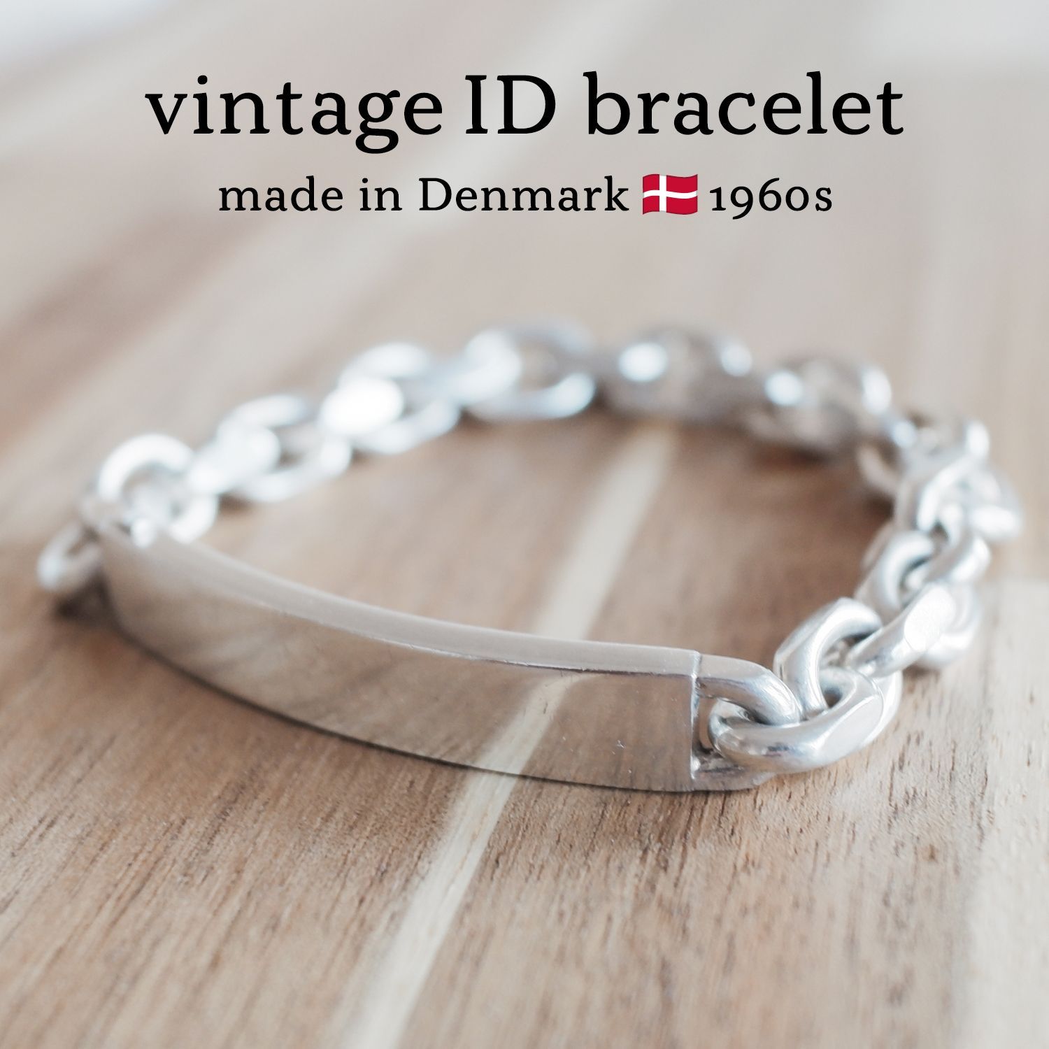 1950s フランス製 ヴィンテージ IDブレスレット シルバー 800