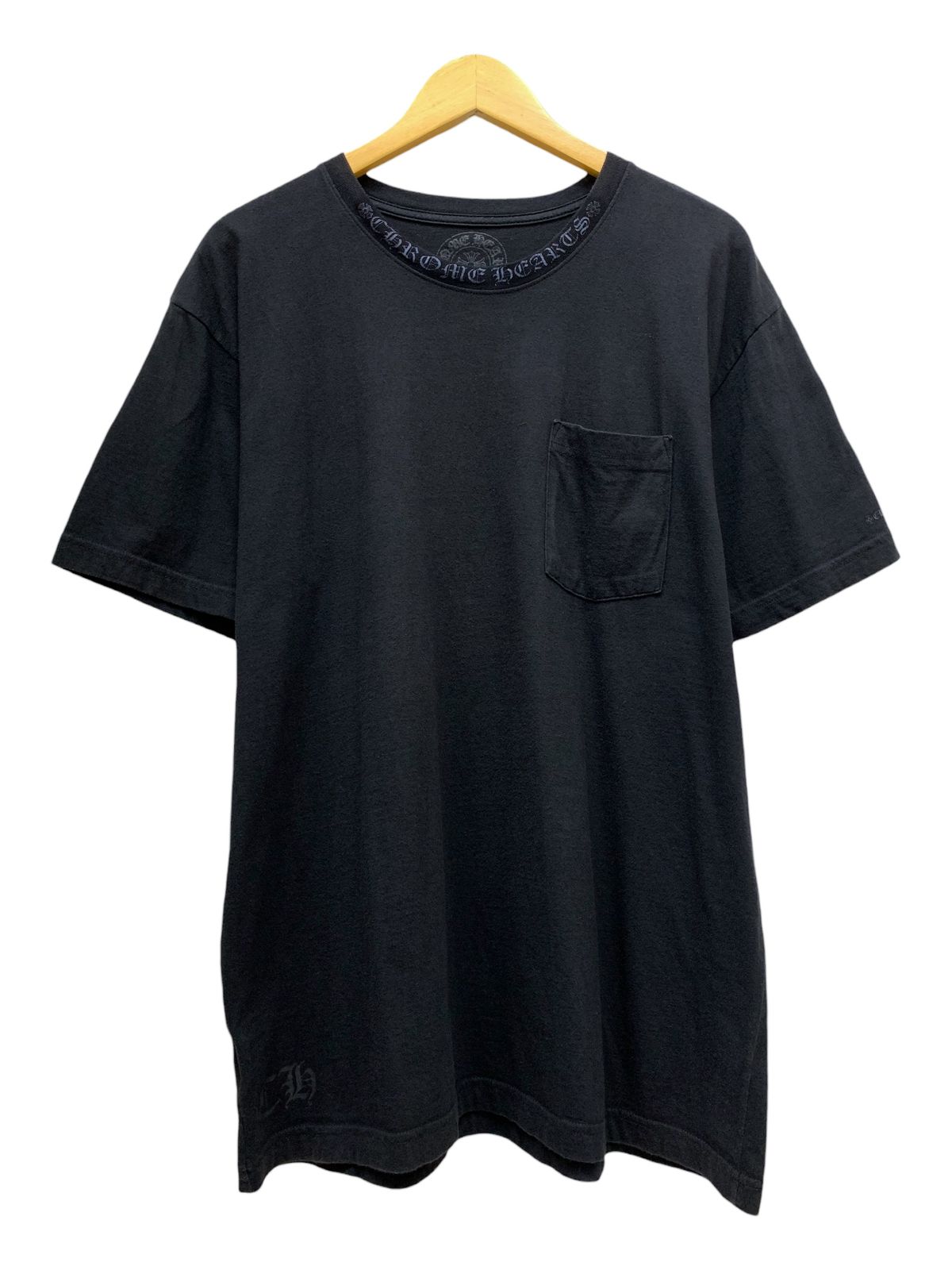CHROME HEARTS (クロムハーツ) ポケットTシャツ USA製 XL ブラック 
