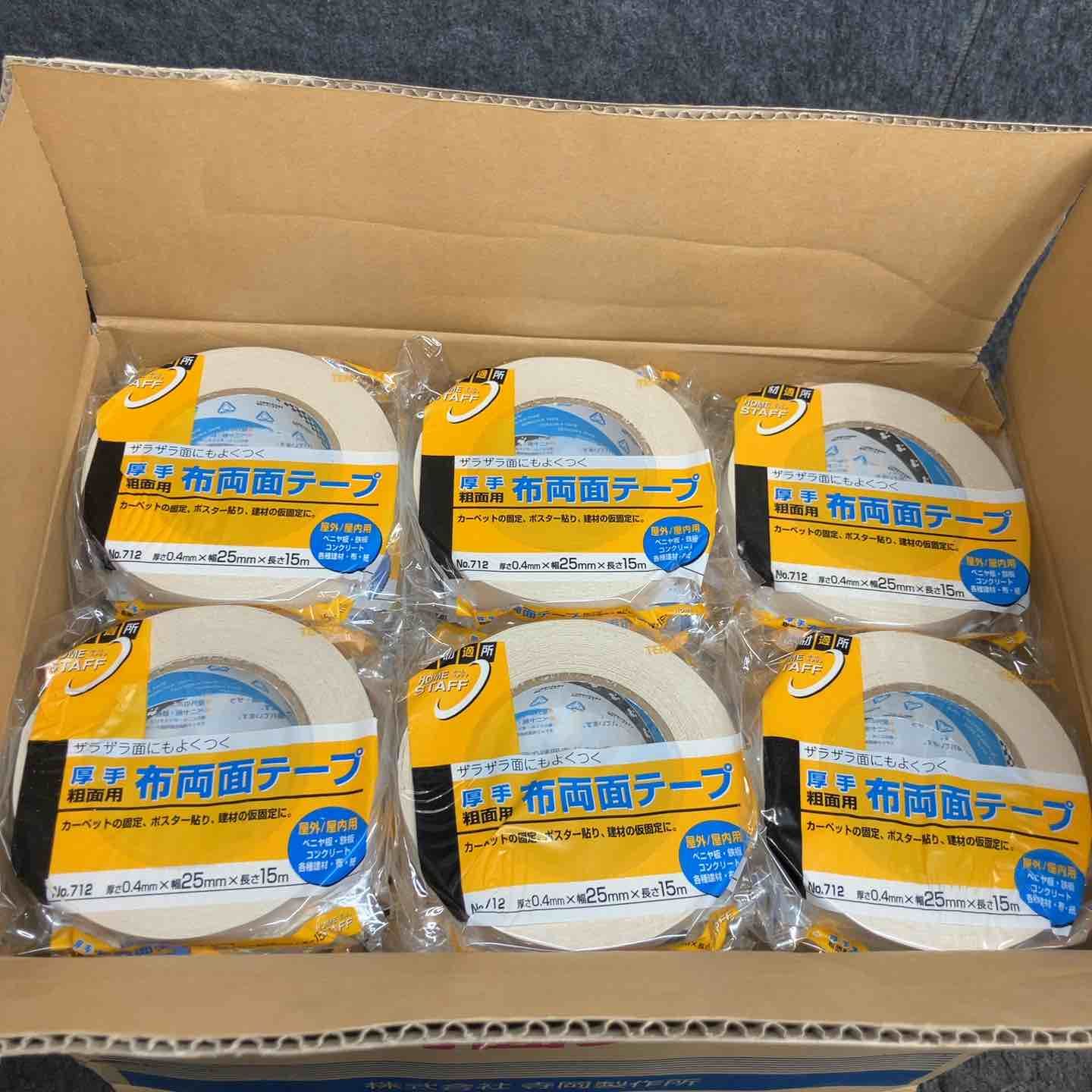 寺岡 TERAOKA 布両面テープ No 712 厚さ0 4 mmｘ幅25 mmｘ長さ15ｍ 60巻入