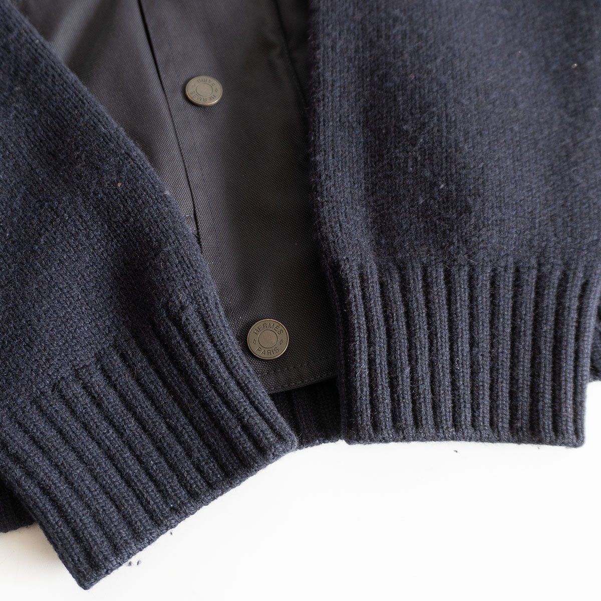 高級品】 HERMES 【ヤク ウール ジップ ニット ブルゾン】XL ITALI製