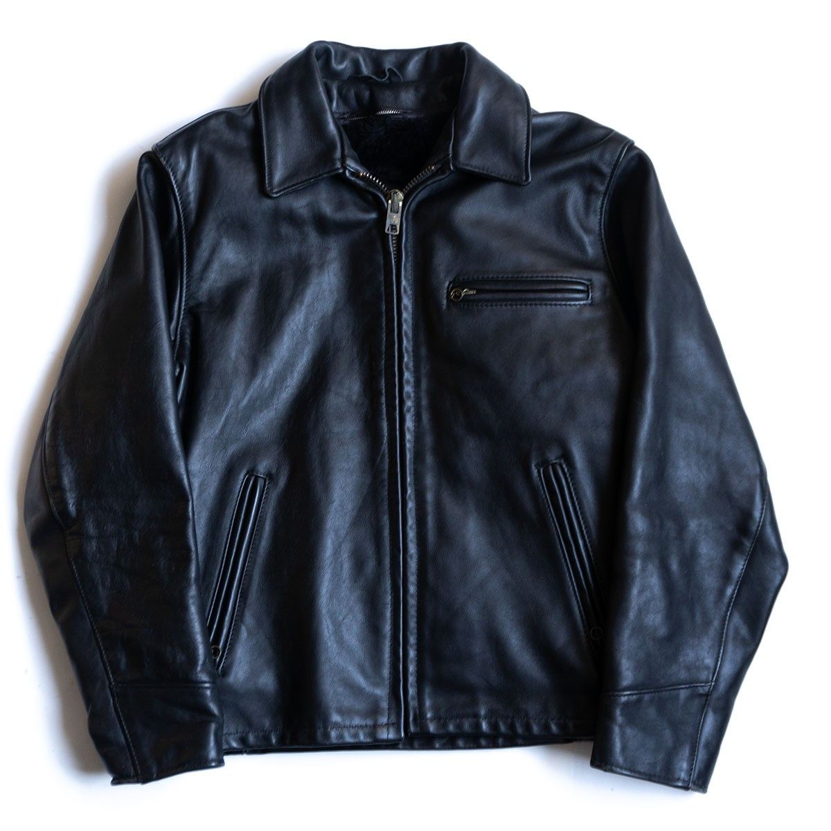 Schott シングルライダースジャケット AT101 サイズ38 美品】SCHOTT【AT101/シングルライダースジャケット】38 襟 レザー