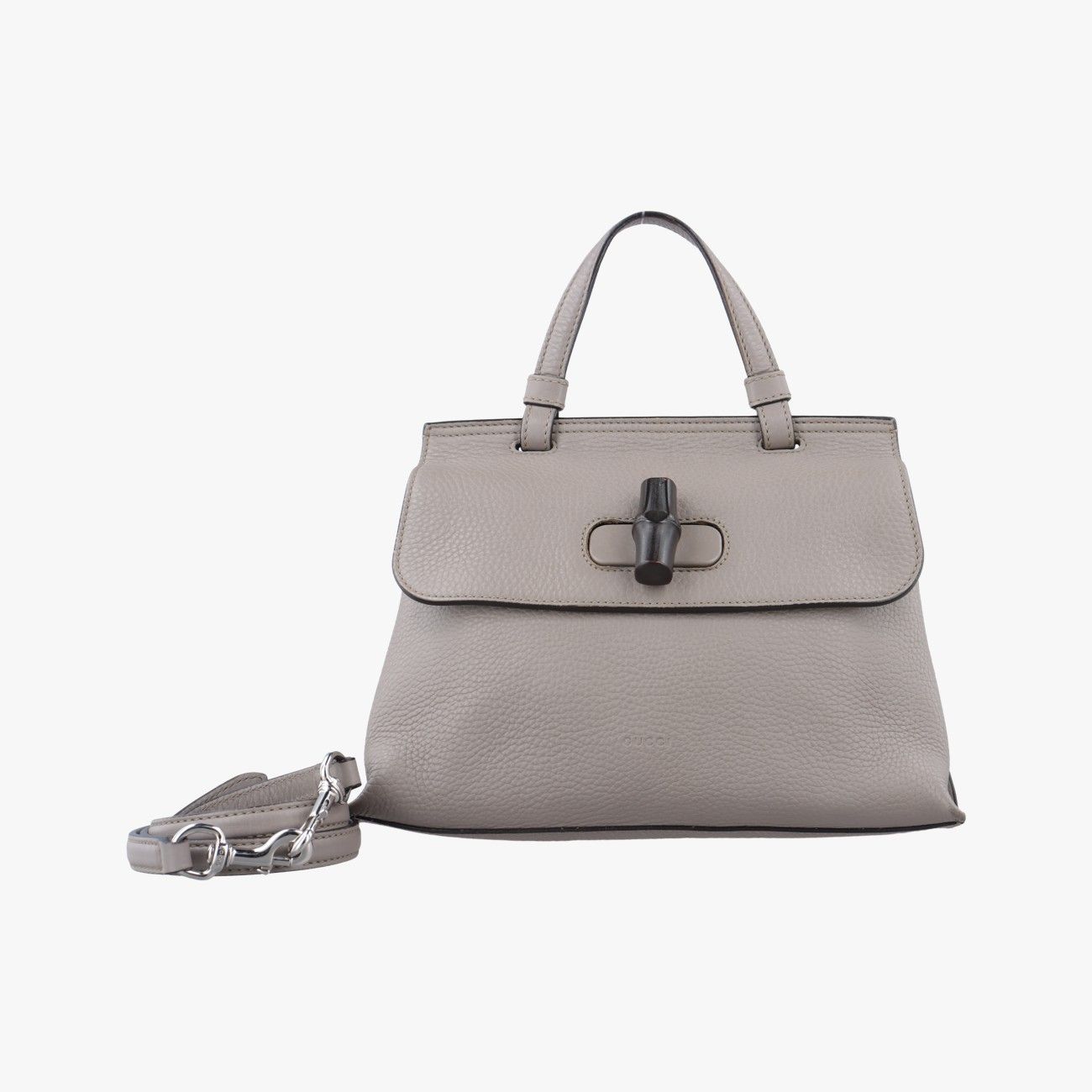 グッチGucciバンブーデイリー グレー レザー 370831