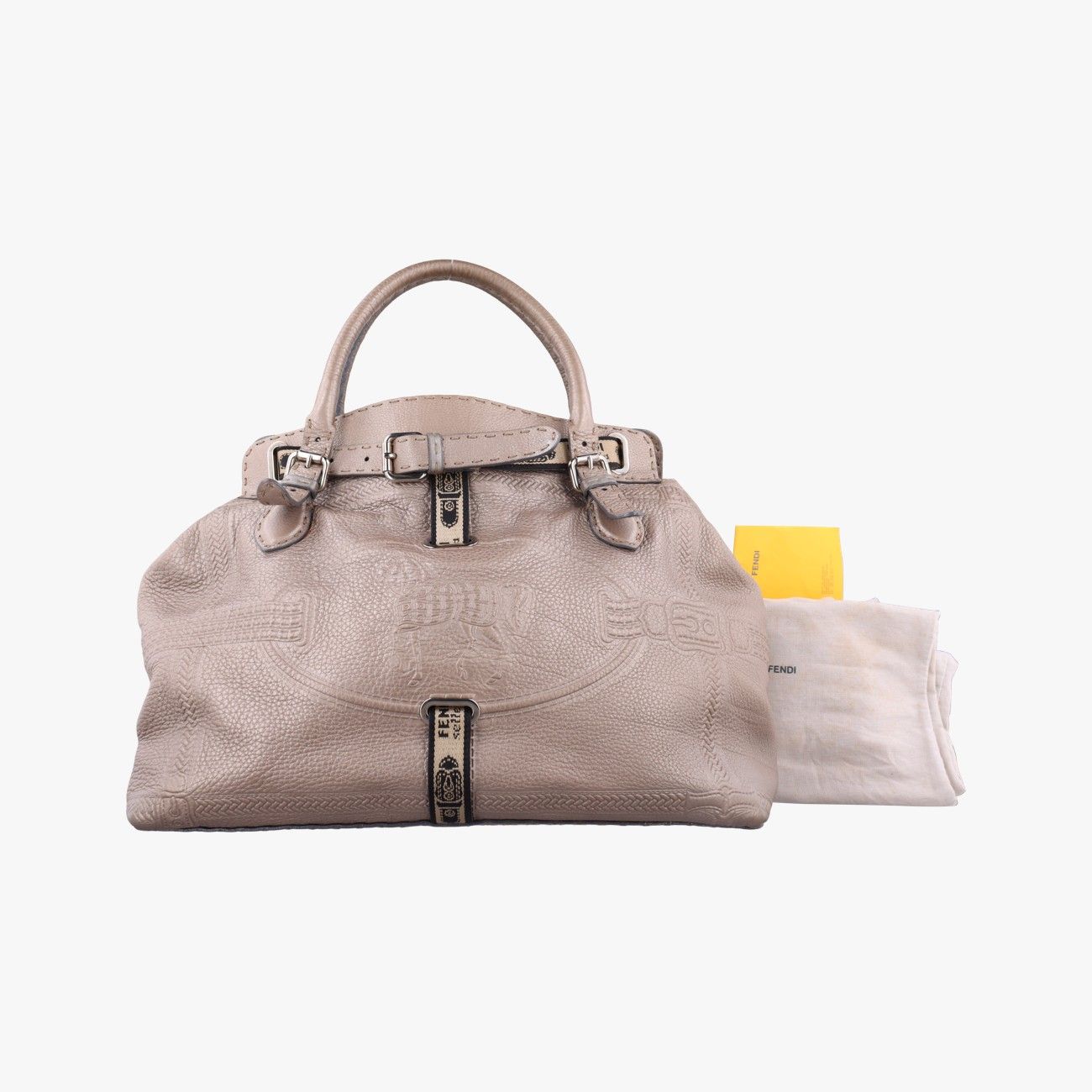 フェンディFendiセレリア ホース ベージュ レザー 8 BN 156 2390 TE 4 088