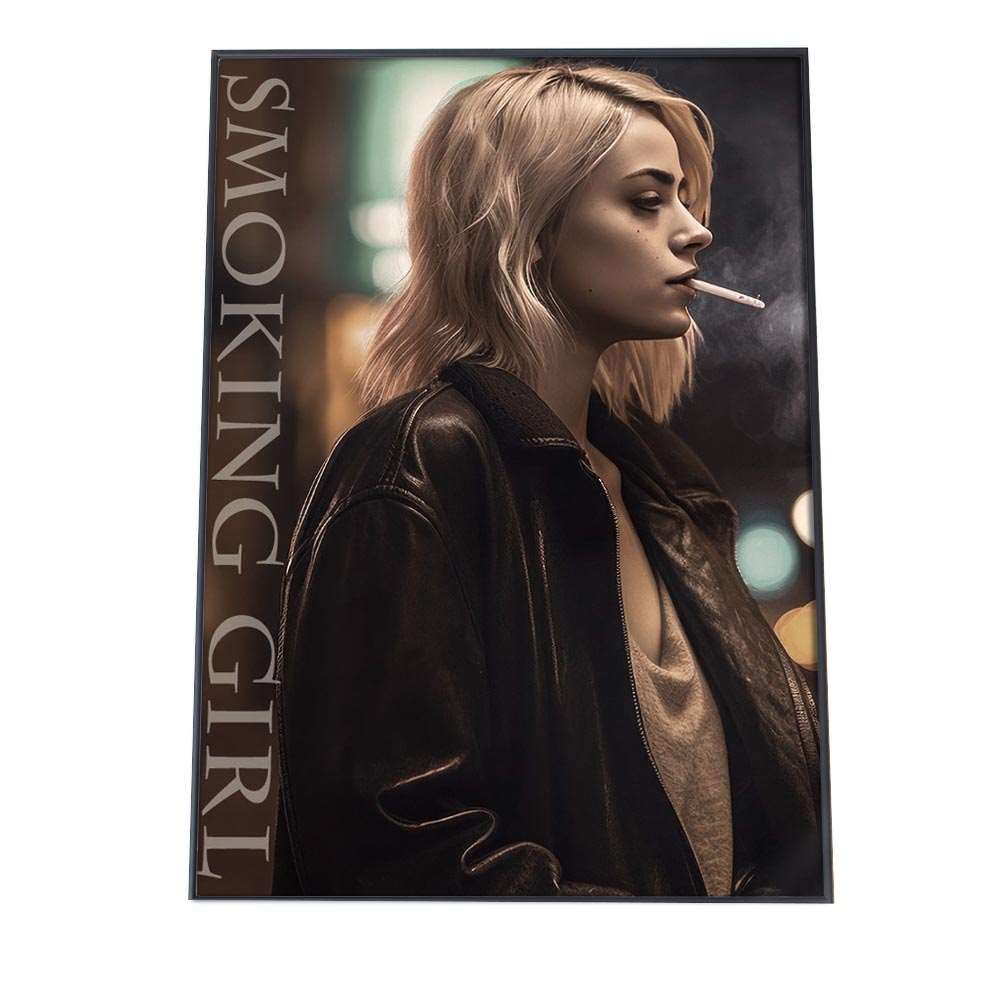 A 約42 x 59 cm si poster 180 ポスター 約30 42 選べる用紙 スモーキングガール 女性 たばこ 喫煙 ウーマン モデル サロン ガールズフォト モノクロ 人物 大きさ インテリア アート モダン 横