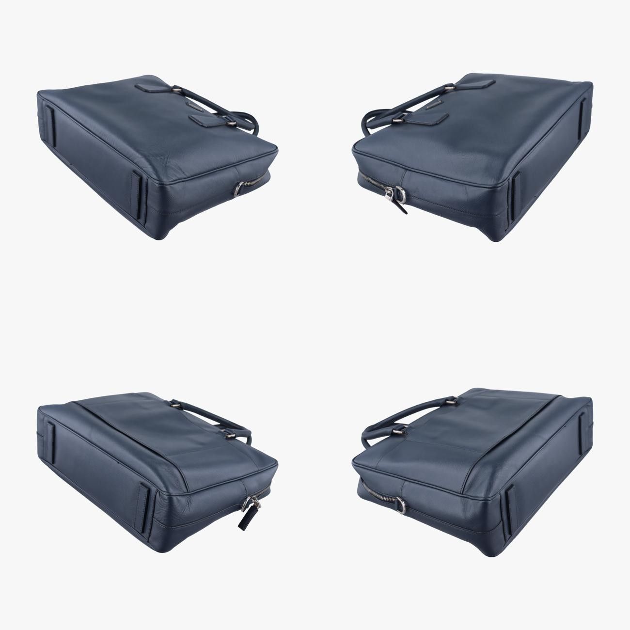 プラダPradaビジネス ブリーフケース ネイビー サフィアーノレザー