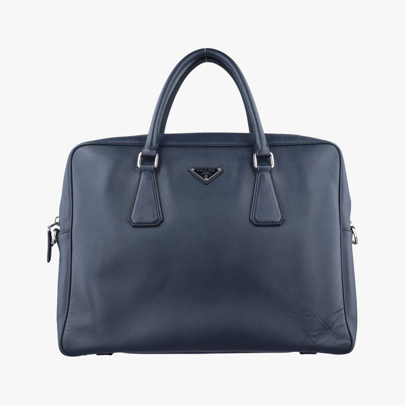 プラダPradaビジネス ブリーフケース ネイビー サフィアーノレザー