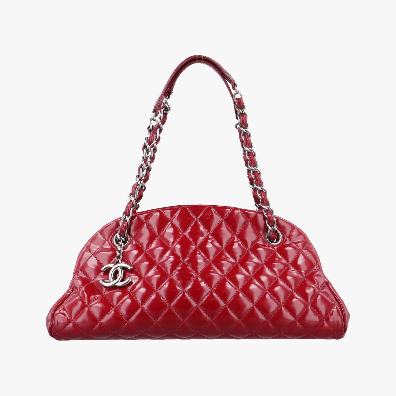 シャネルChanelマドモアゼル ボーリング レッド パテント A 50557