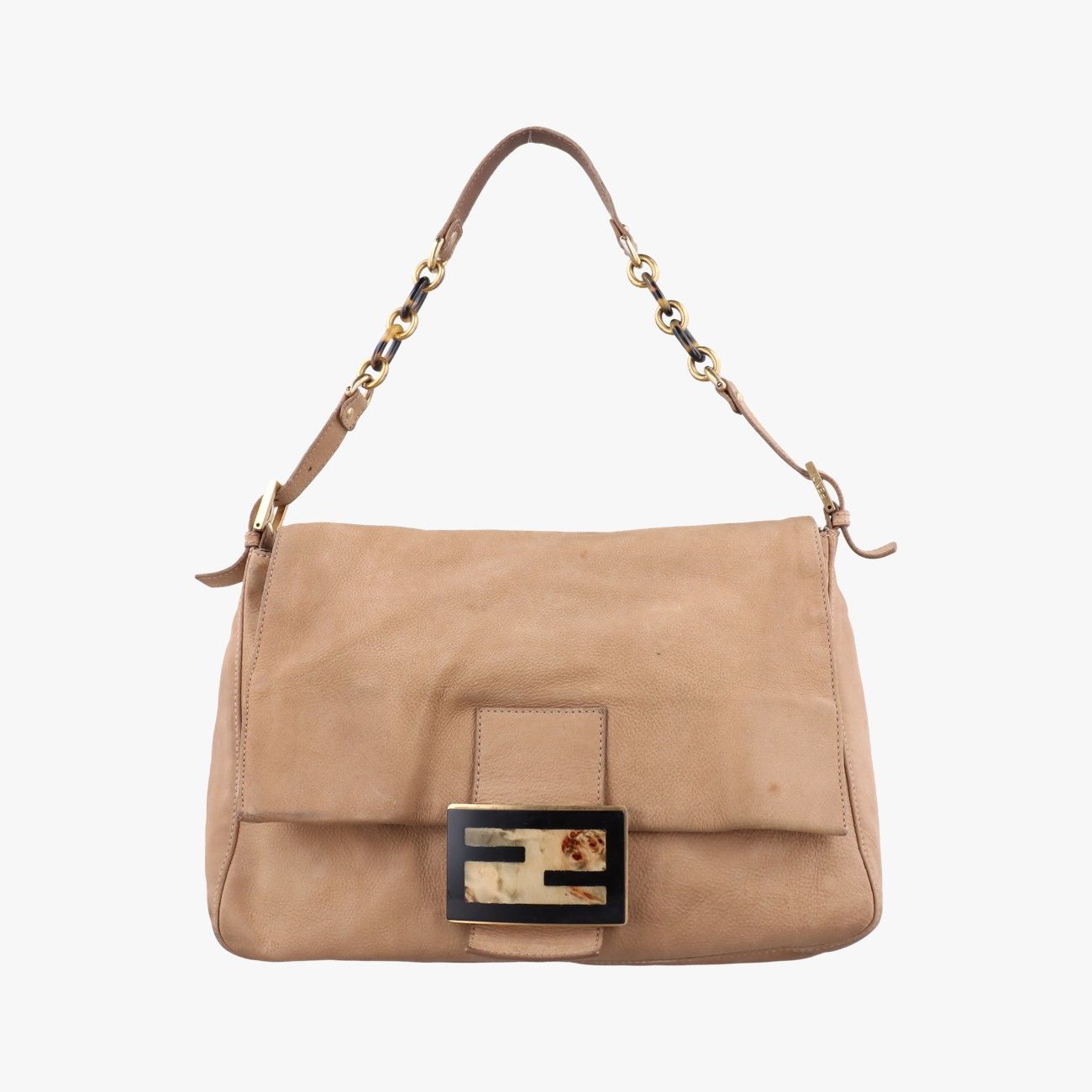 フェンディFendiビッグマンマバケット ベージュ レザー 8 BR 638 FB 7 118 2384