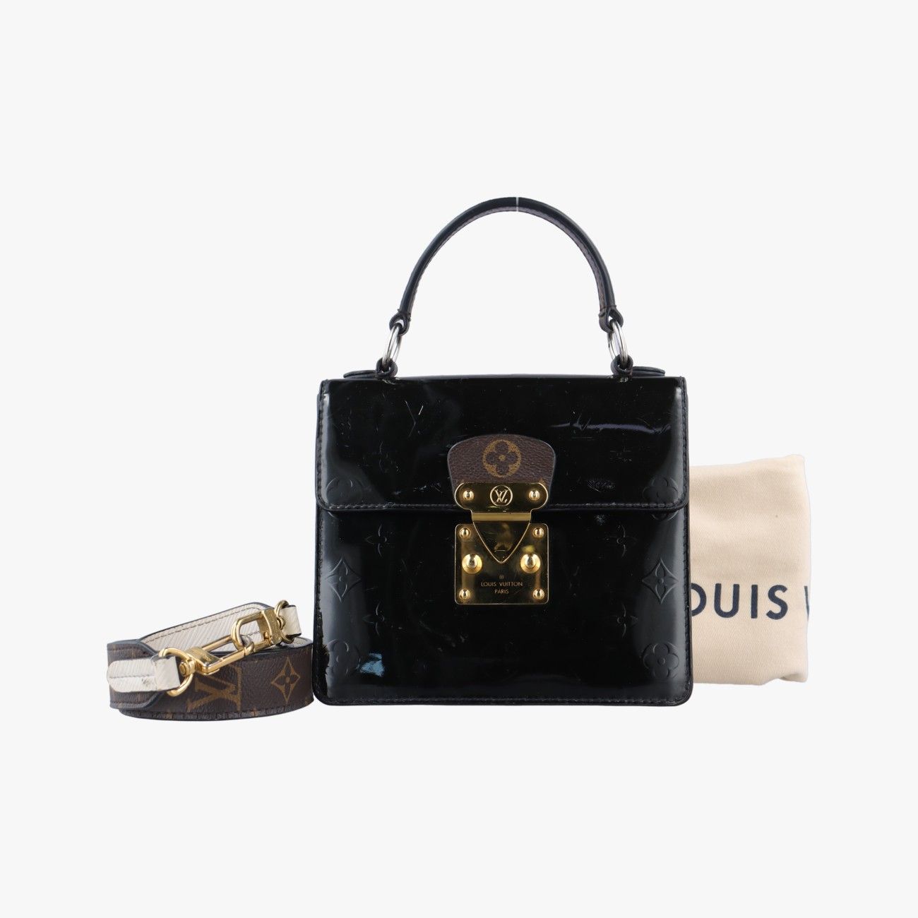 ルイヴィトンLouis VuittonスプリングストリートPM ブラック マルチカラー ヴェルニ M 90375 NZ 4109