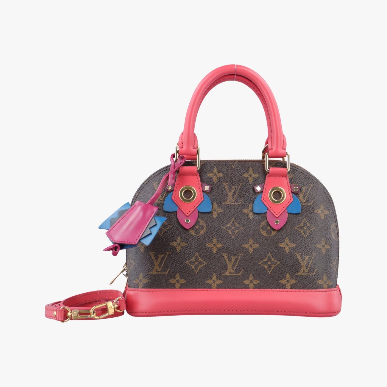 ルイヴィトンLouis VuittonアルマBB モノグラム ブラウン系 フラミンゴ トーテム カーフレザー M 41659 SN 4165