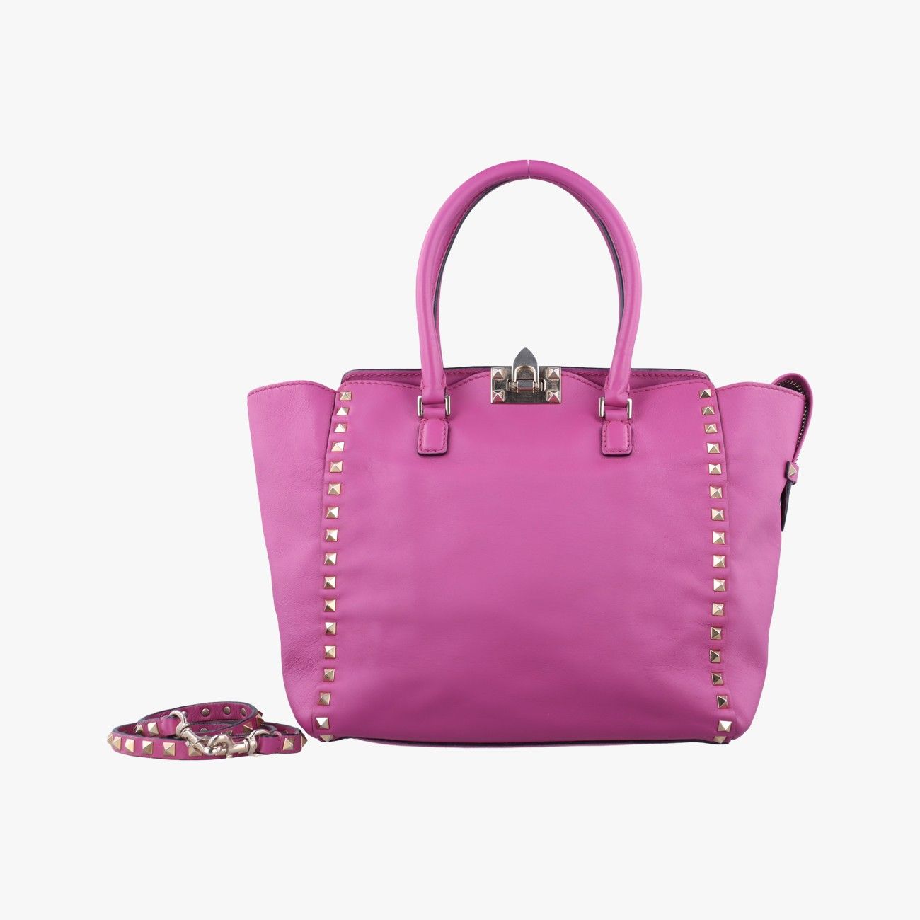 ヴァレンティノValentinoロックスタッズ パープル レザー BS