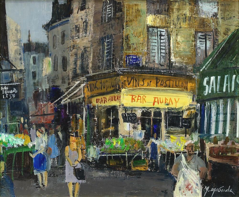 真作】【WISH】増田誠「リュー・ムフタール巴里」油彩 8号 証明シール