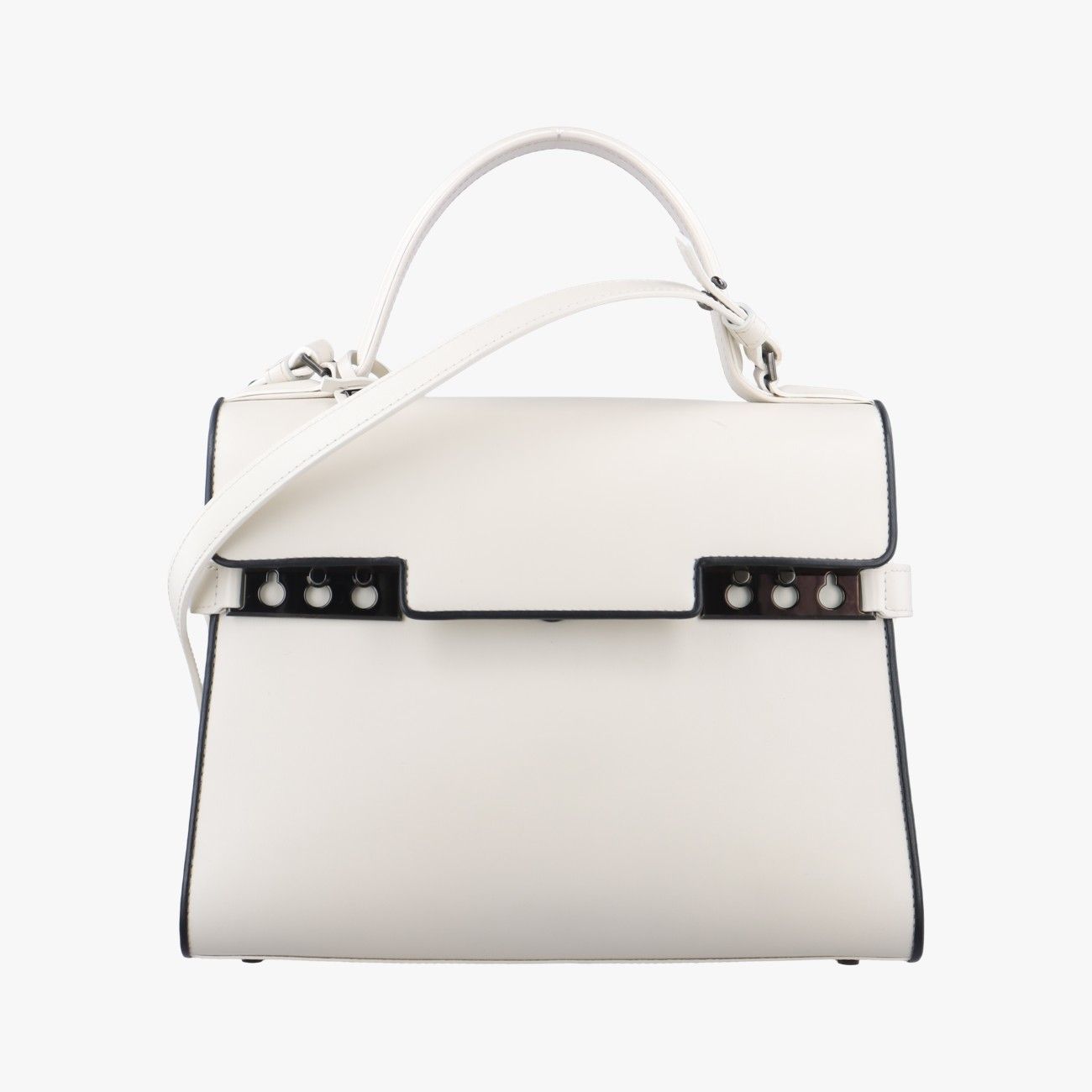 デルヴォーDelvauxタンペートMM ホワイト レザー FO 8 A