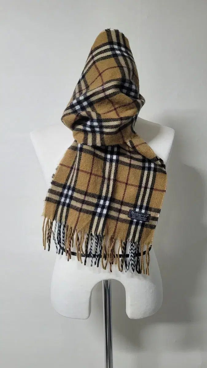 s 90 sヴィンテージ ベージュ ノヴァチェック ラムウール マフラー