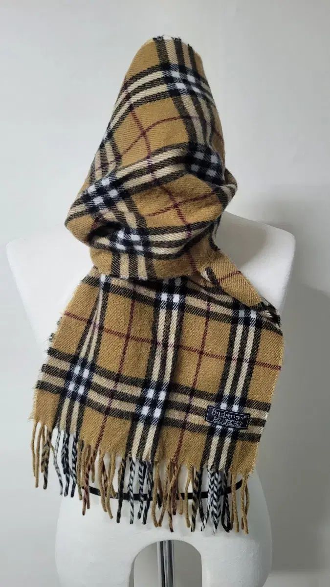 s 90 sヴィンテージ ベージュ ノヴァチェック ラムウール マフラー