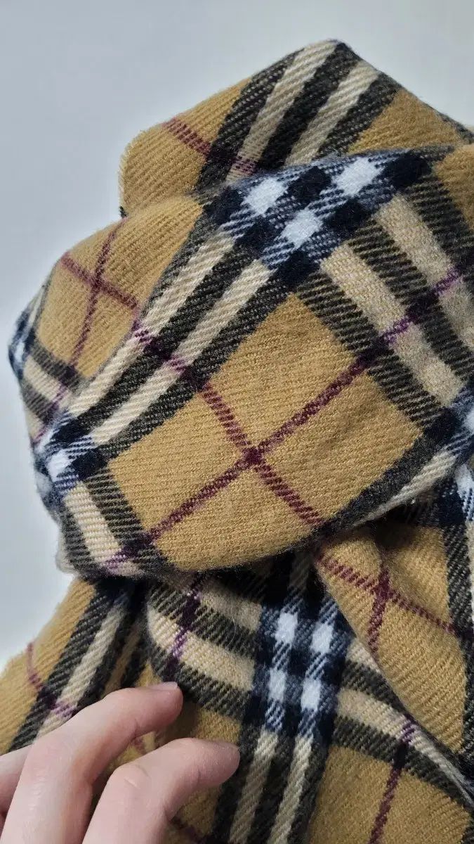  s 90 sヴィンテージ ベージュ ノヴァチェック ラムウール マフラー マフラー 小物