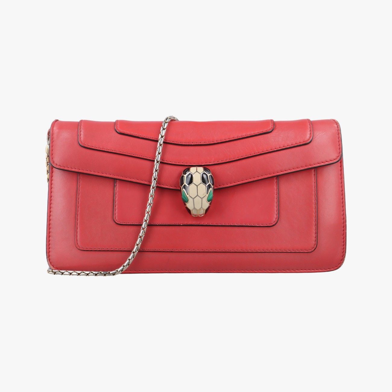 ブルガリBvlgariセルペンティ フォーエバー レッド レザー MM M 14 38278