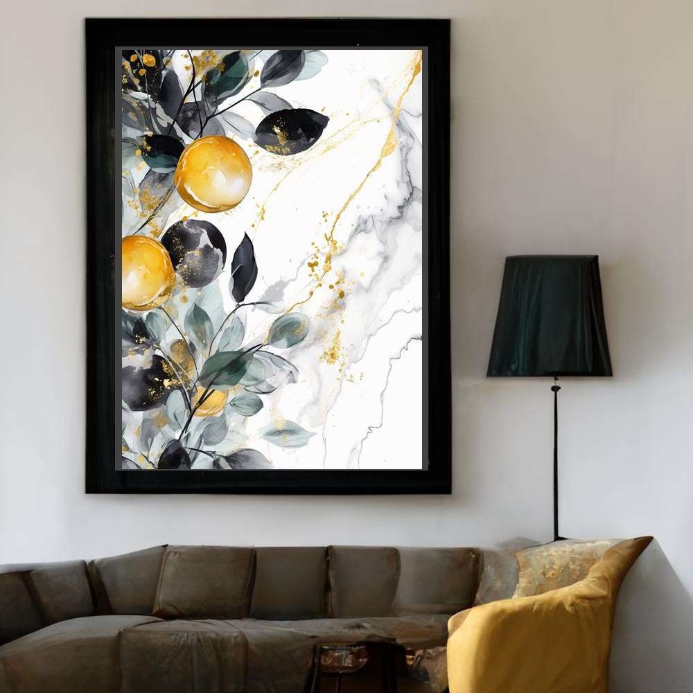 A0サイズ（約84x119cm）】【si-poster-258】大理石 植物 石 レインボー