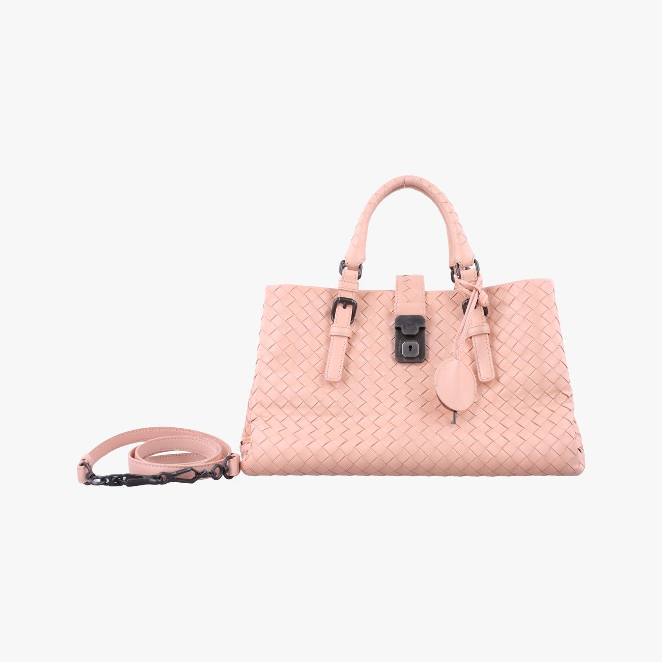 ボッテガヴェネタBottega Venetaローマ イントレチャート ピンク ラムスキン