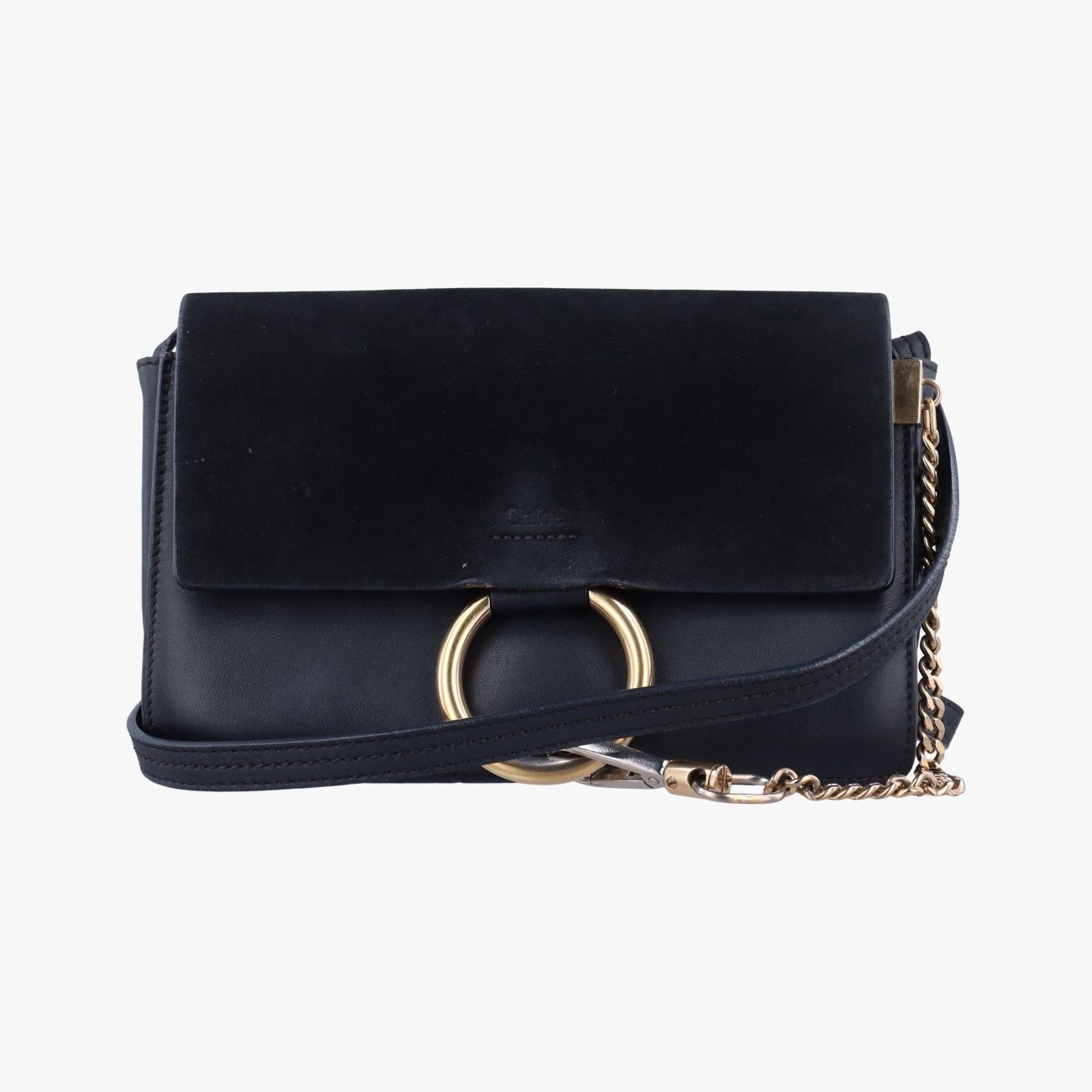 クロエChloeフェイ ブラック レザー×スエード 04-16-99-65 - メルカリ