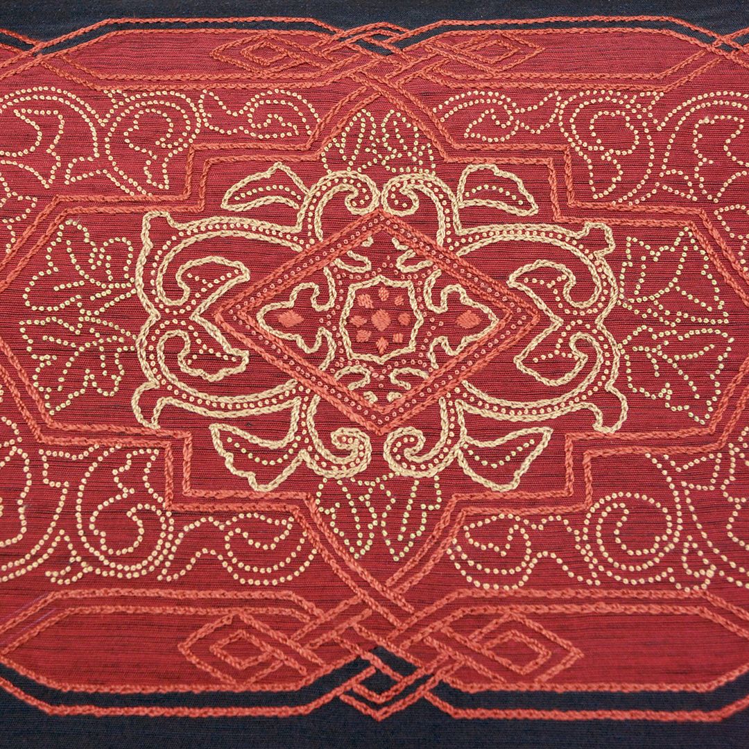 リサイクル 名古屋帯 お太鼓柄 紺色 刺繍 8300 00002