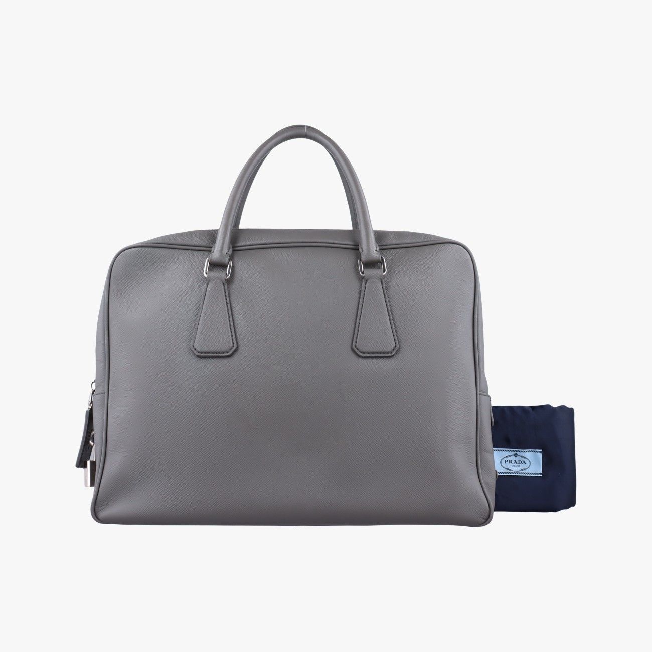 プラダPradaビジネスバッグ ブリーフケース グレー サフィアーノレザー
