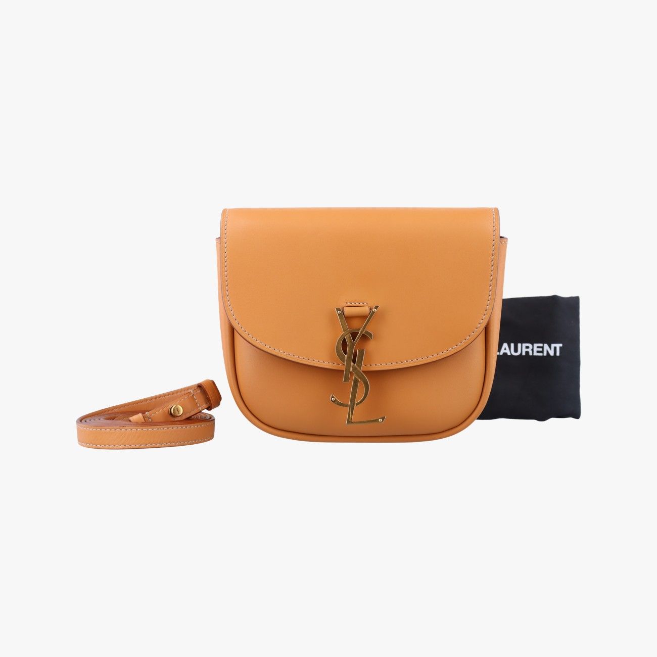 イヴサンローランYves Saint Laurentカイア スモール キャメル レザー 619740 0720