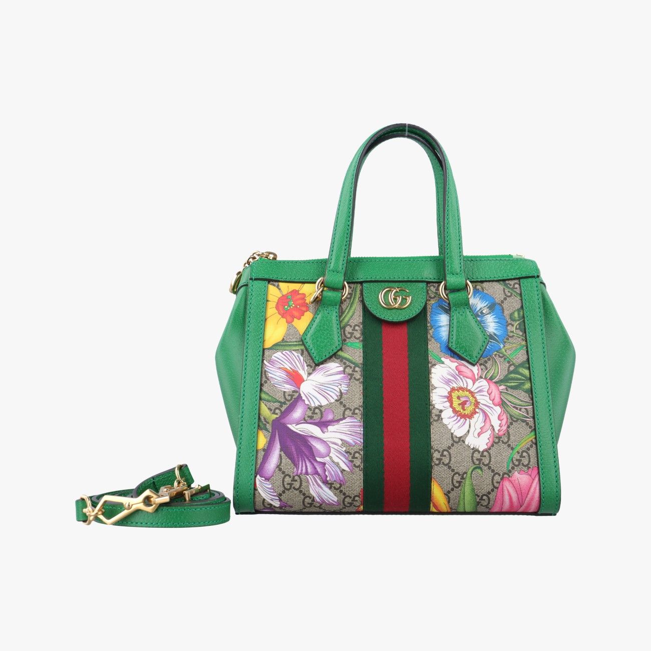 グッチGucciオフィディア ベージュ グリーン マルチカラー PVCコーティングキャンバス 547551