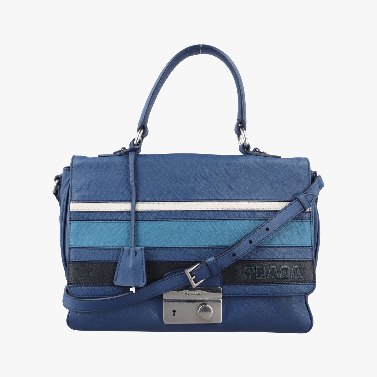 プラダPradaリゲメッセンジャー ブルー マルチカラー サフィアーノレザー 113 11