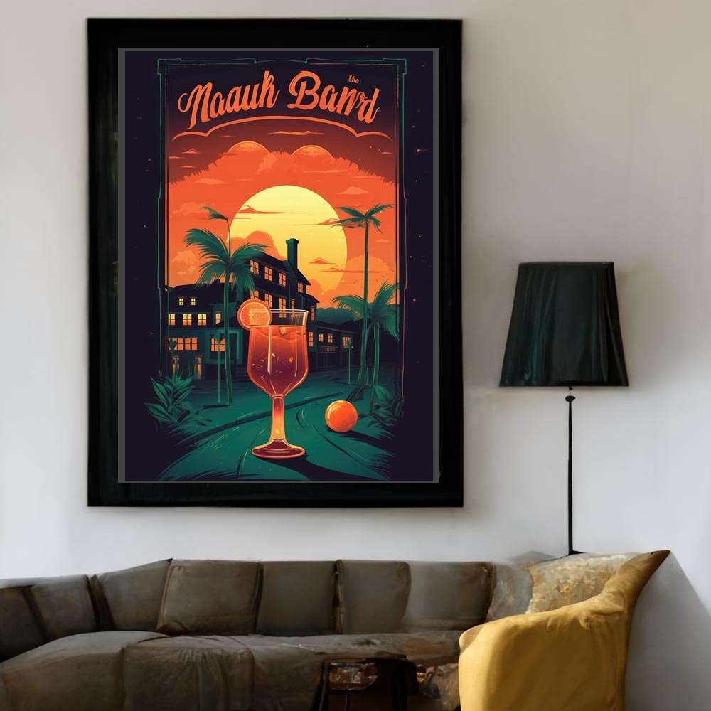 【B1サイズ（約73x103cm）】【si-poster-286】サーフイラスト カクテル レトロ 昭和 ポスター インテリア モダン シンプル オシャレ お洒落  