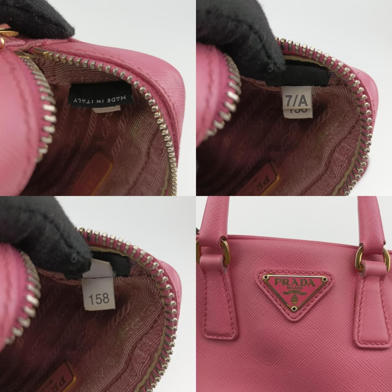 プラダPradaプロムナード ピンク サフィアーノ レザー BL0851 7/A 158