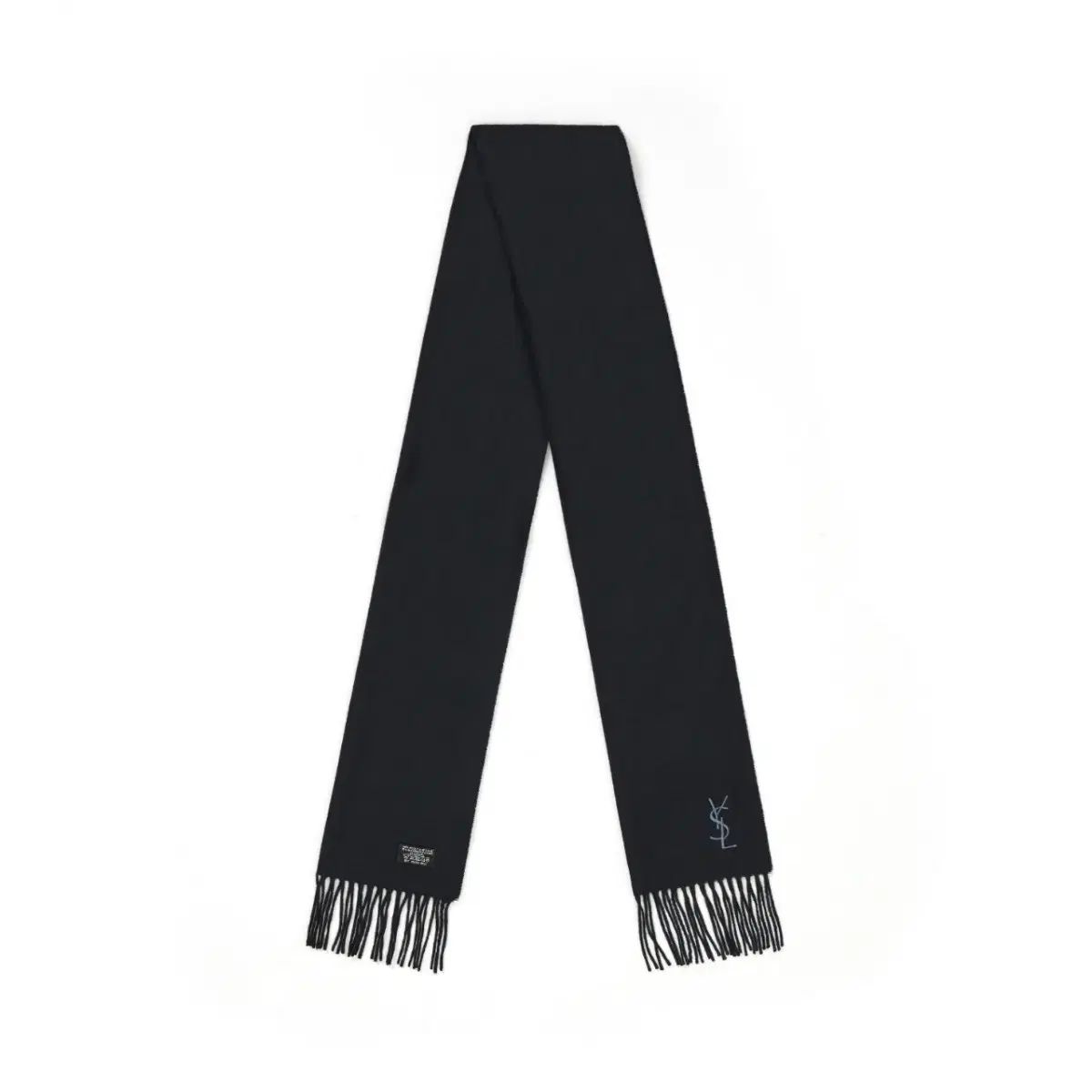  shop取引では対象外 YVES SAINT LAURENT イヴ サンローラン マフラー ブラック ダークグレイ ライトグレー マフラー 小物
