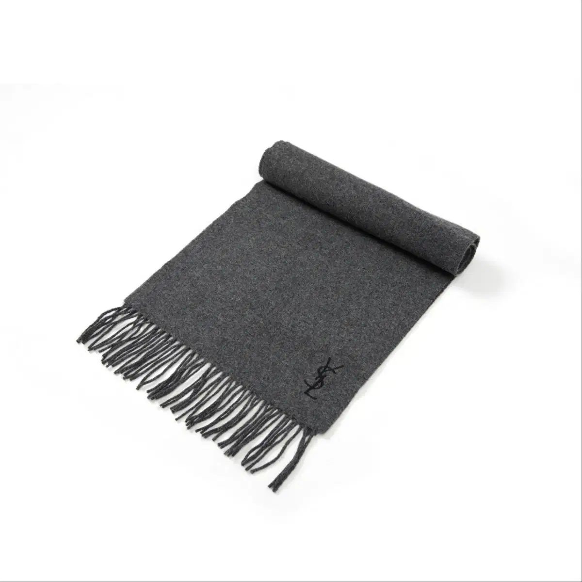 shop取引では対象外 YVES SAINT LAURENT イヴ サンローラン マフラー ブラック ダークグレイ ライトグレー