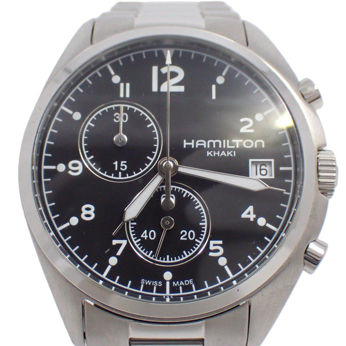 ハミルトン カーキ パイロット パイオニア クロノグラフ クォーツ メンズ 腕時計 SSベルト