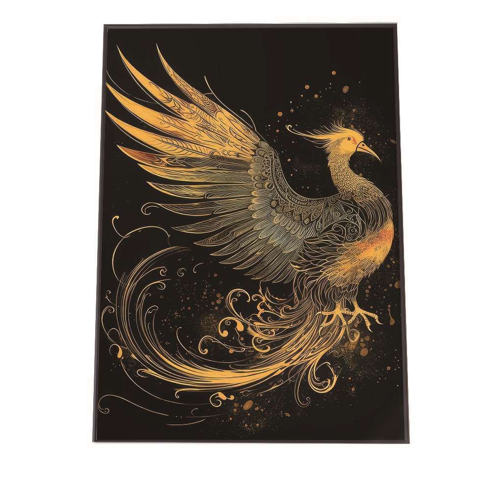 A1サイズ（約59x84cm）】【si-poster-384】金 鳳凰 ホウオウ 極楽鳥