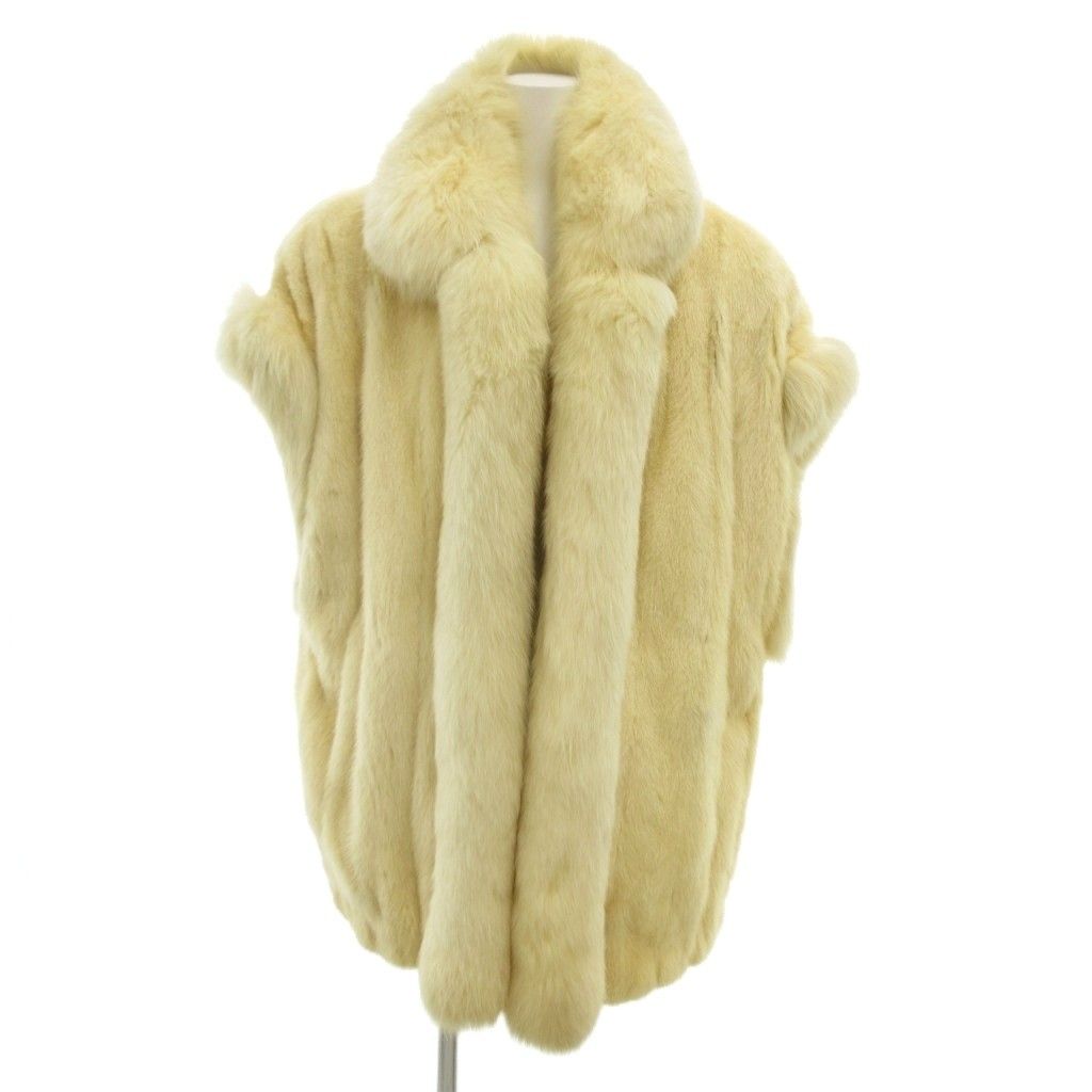 ノーブランド ファーベスト 毛皮 パールミンク フォックス リバーシブル 8 ホワイト系 UO GY 18