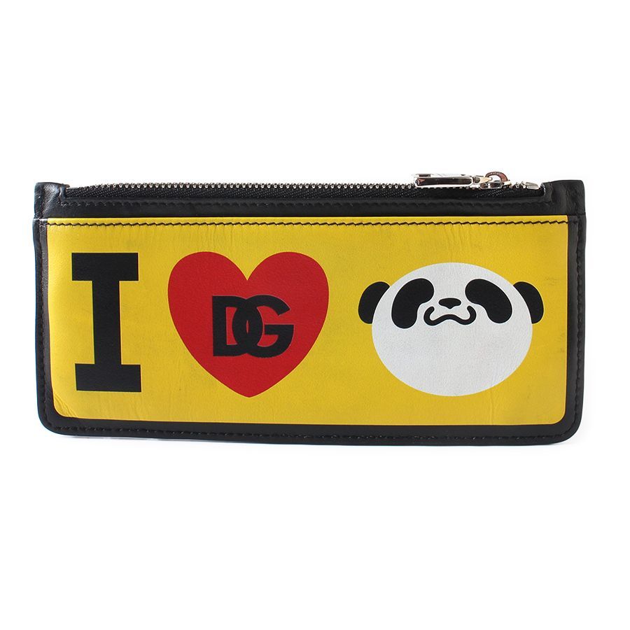 DOLCE-GABBANA ドルチェ-ガッバーナ 呪術廻戦 コラボ パンダ フラグメントケース 財布 ブラック×イエロー 黒×黄 イタリア製