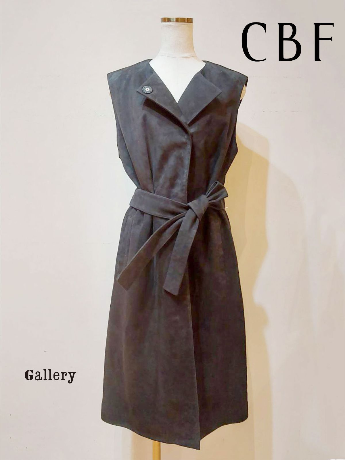 ♥ い CBF シービーエフ ヌバック ロングベスト ベスト ジレ レザーベスト