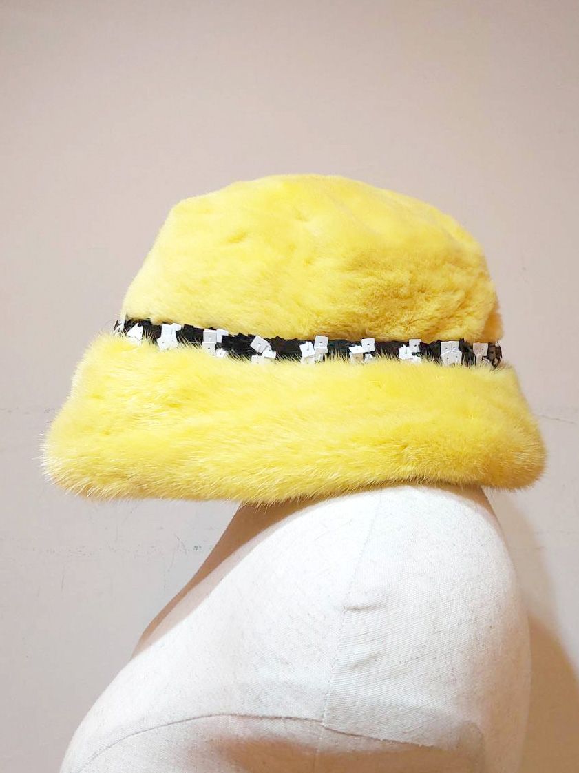 ♥ い CBF シービーエフ ミンクファーハット ハット バケットハット