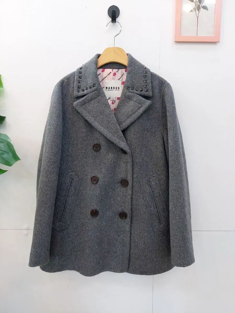 ♥ マスククルーガー スタッズ装飾 ダブル ショートコート 66