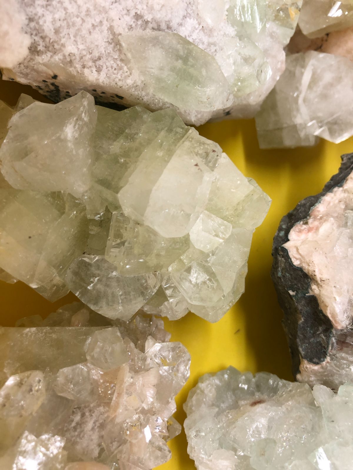 沸石 Apophylite Stilebite BOX グリーンカラー トレイ収納 テープ収納