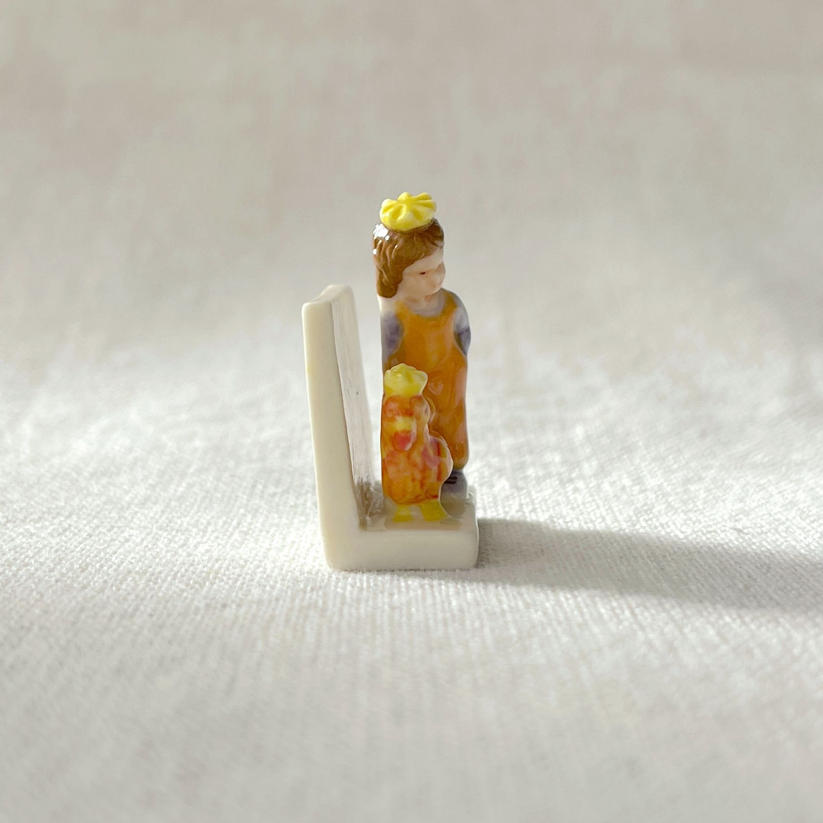 フェーヴ 王冠の男の子とにわとり カード立て フランス フェーブ