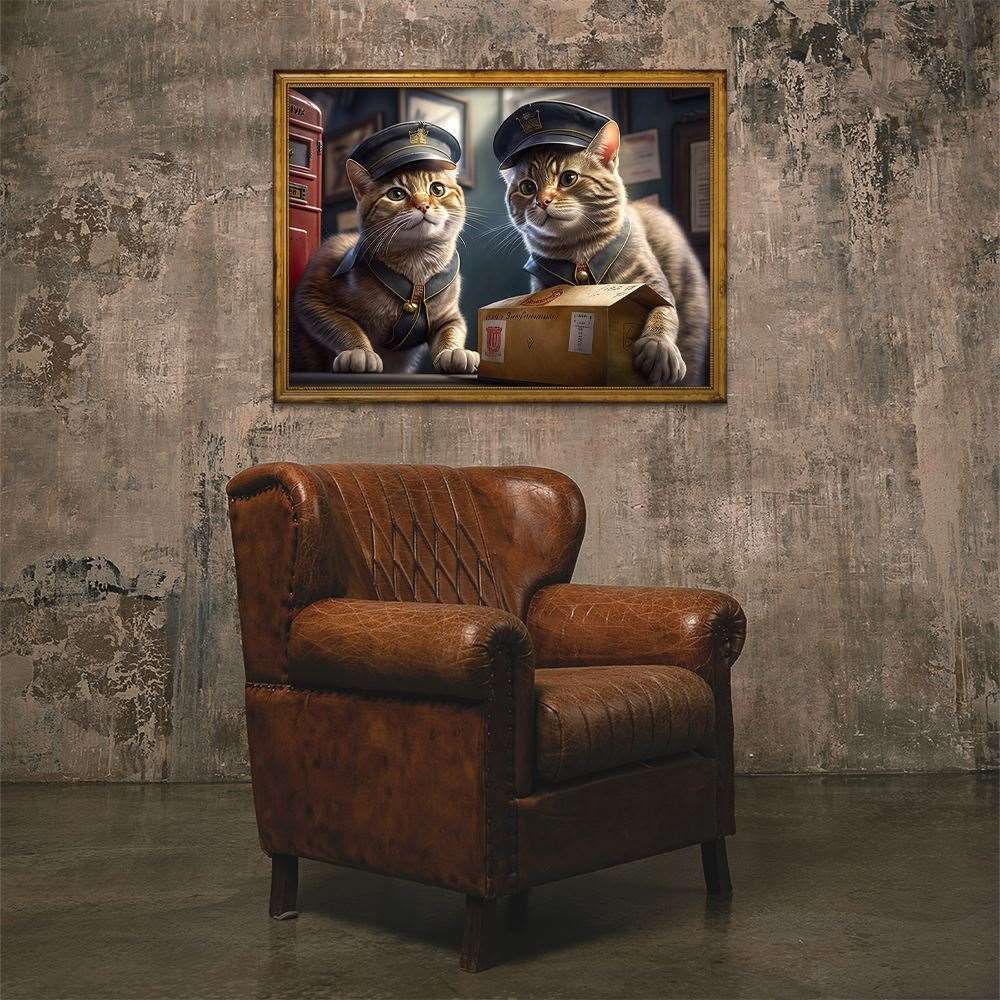 B1サイズ（約73x103cm）】【si-poster-57】ポスター 働くネコ 猫