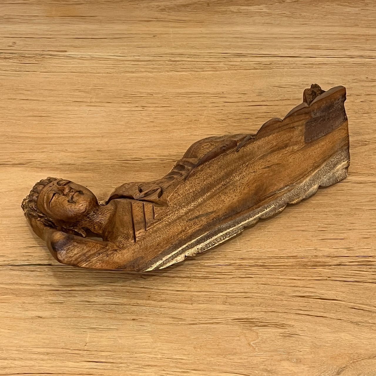  涅槃像 ブッダの木彫り 33 cm スワール無垢材 涅槃仏像 釈迦入滅 木製 Nirvana Buddha statue 080777 仏像 仏壇 仏具