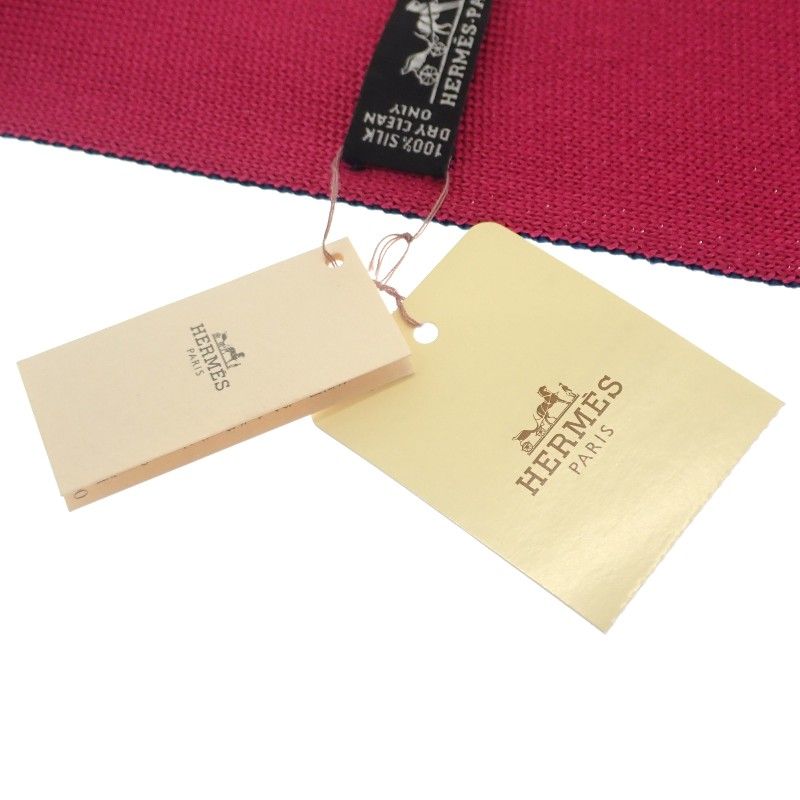 エルメス HERMES シルク ニットタイ H903022T 02 ネクタイ ネイビー