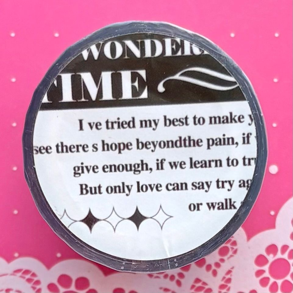 PET 字素① 6cm×5m 170cm/loop 海外マスキングテープ 海外マステ 英字