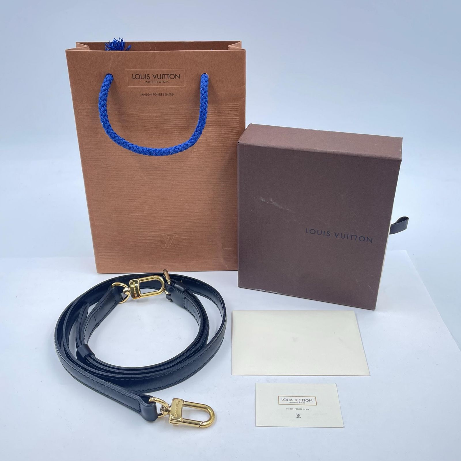 LOUIS VUITTON ルイ・ヴィトン ショルダーストラップ ブラックレザー