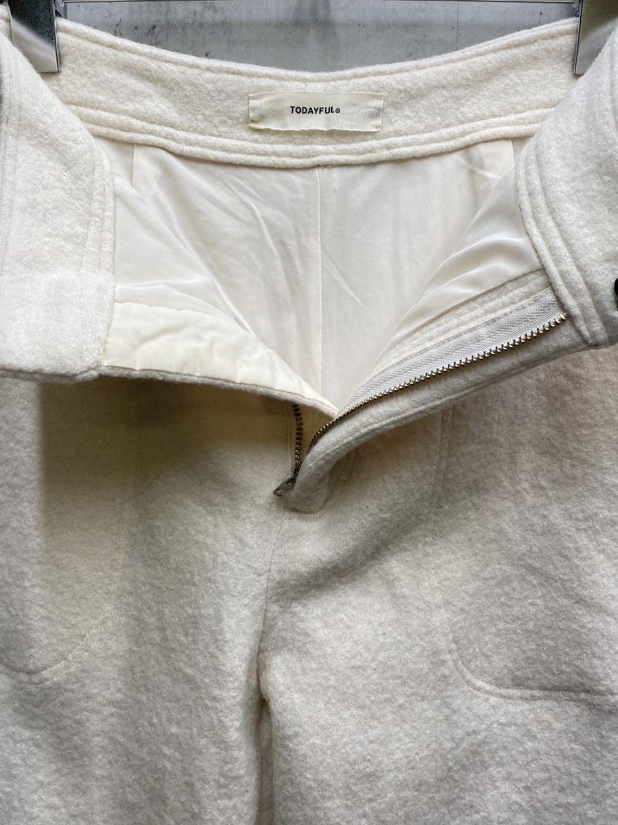 トゥデイフル Drawstring Wool Pants ドローストリングスウールパンツ size 36 アイボリー レディース
